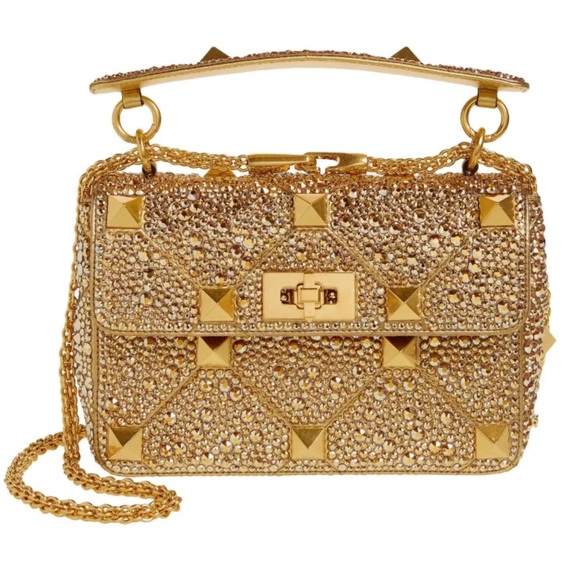 Valentino Garavani Gold Studded Crossbody Bag - Picture 6 of 6